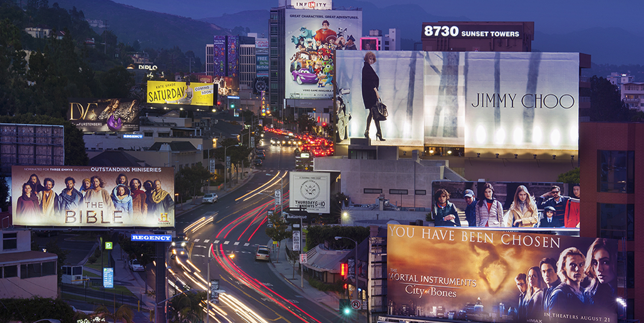 sunset strip at night