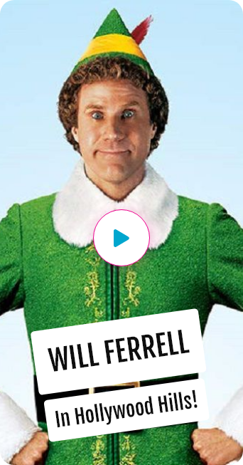 will ferrel posing for a photo dressed as an elf