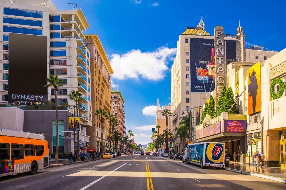 Hollywood Boulevard Pantages Theater daytime street view