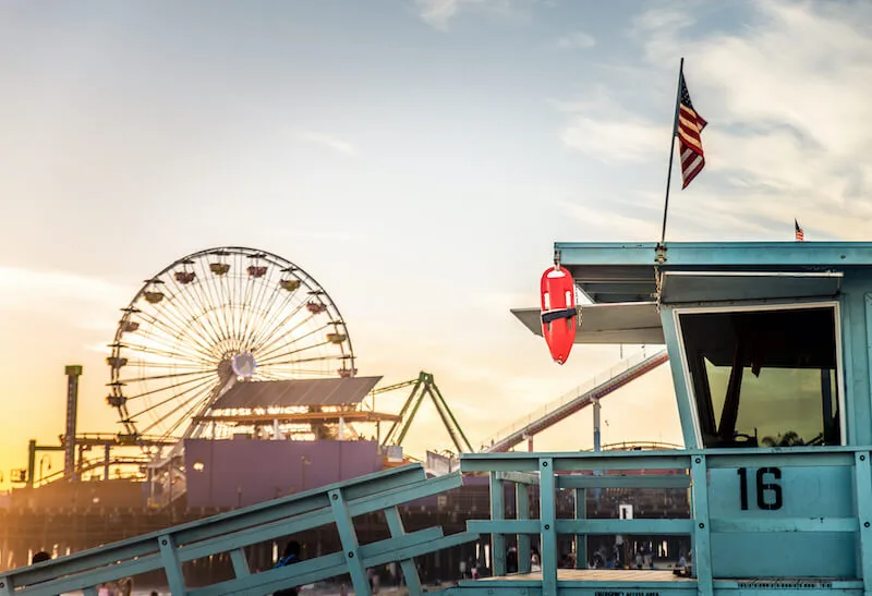 Santa Monica Pier at sunset