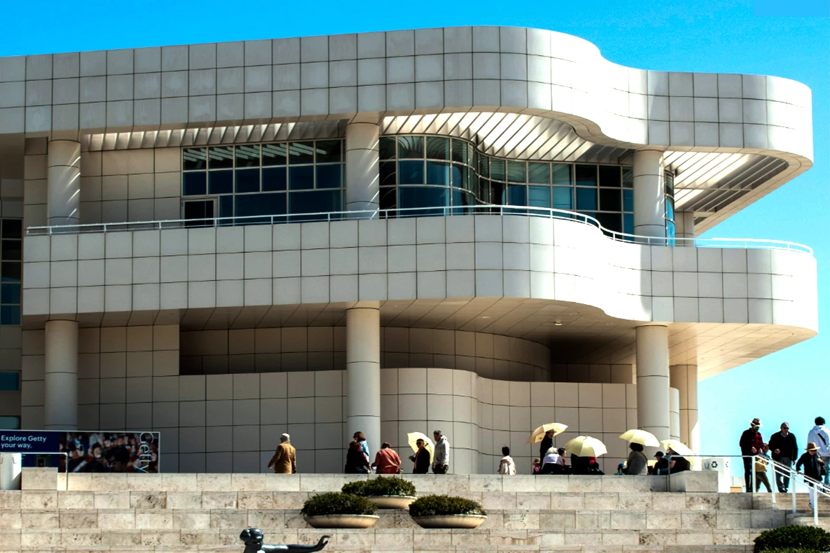 Getty Center's distinctive white stone architecture and design