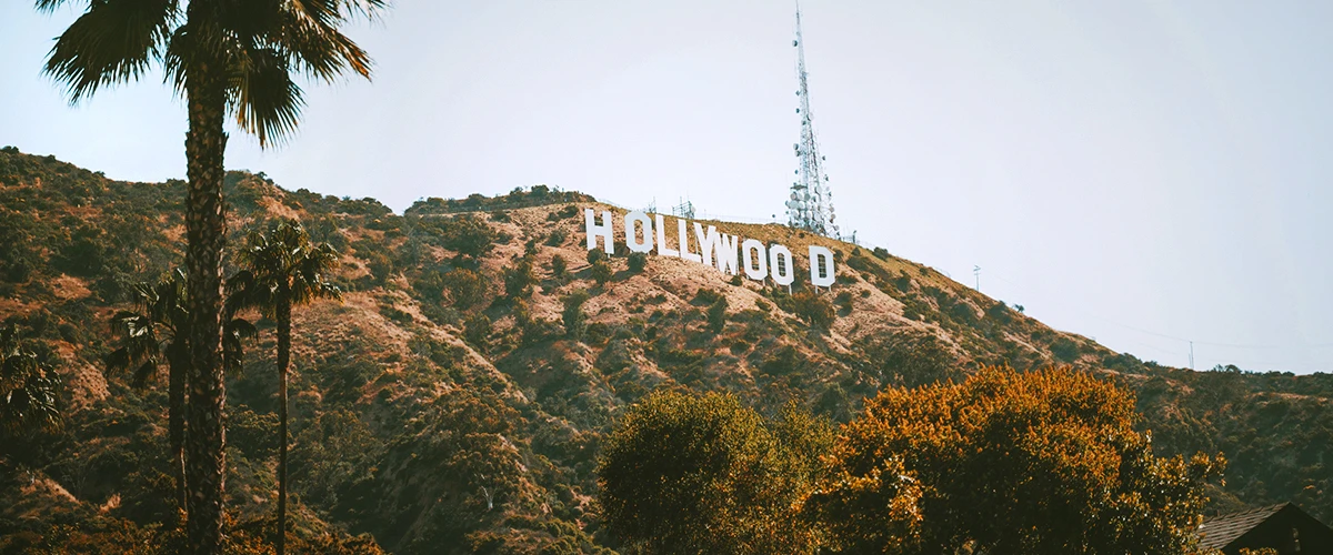 Hollywood Sign Overlooking Los Angeles on the Mountain Top