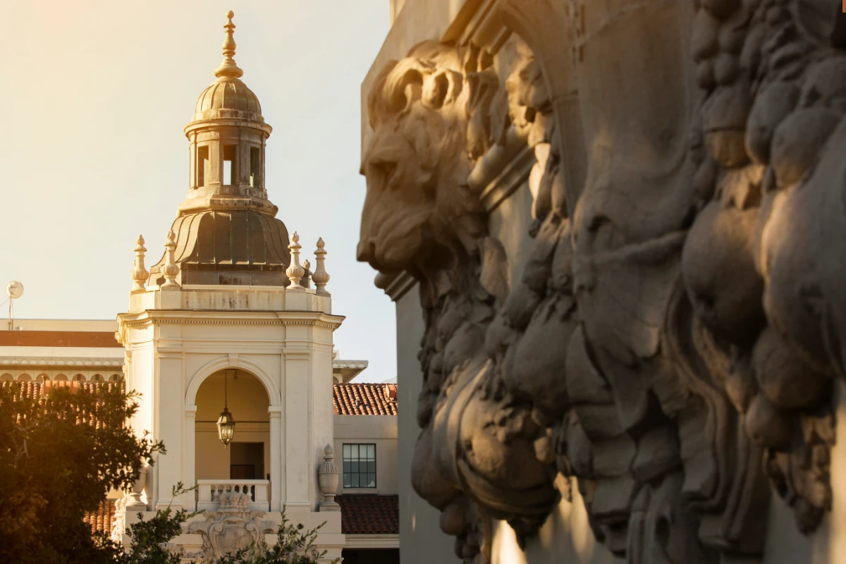Pasadena City Hall baroque dome architecture California sunset