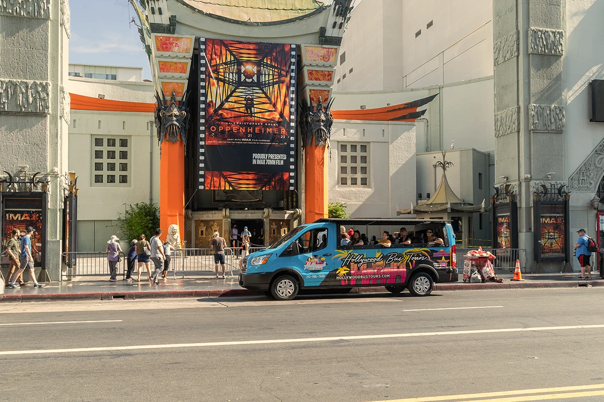 Chinese Theatre Hollywood Boulevard bus tour stop