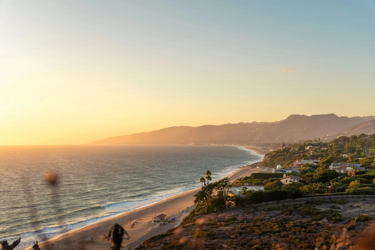 Malibu coastal sunset scenic view