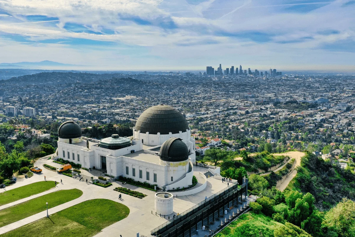 Griffith Observatory overlooking Los Angeles from the hills of Griffith Park