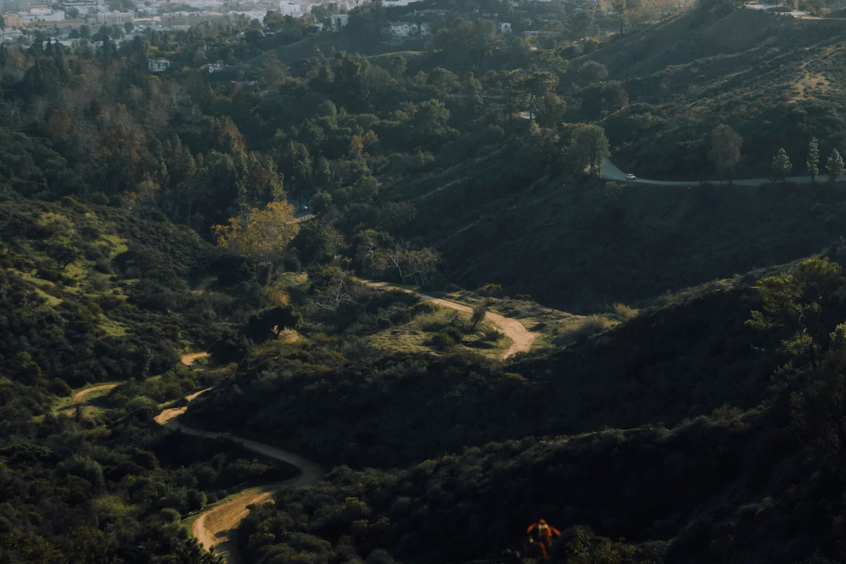 Scenic hiking trail winding through the hills and natural landscape of Griffith Park