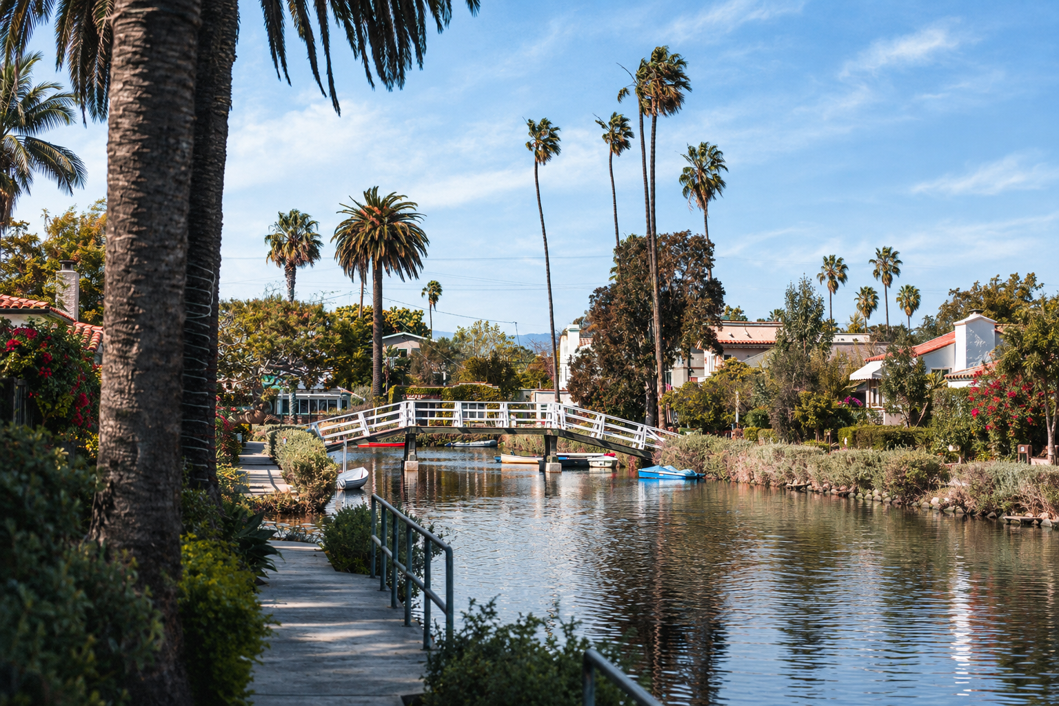 Getting to the Venice Canals by bike in Venice, Los Angeles
