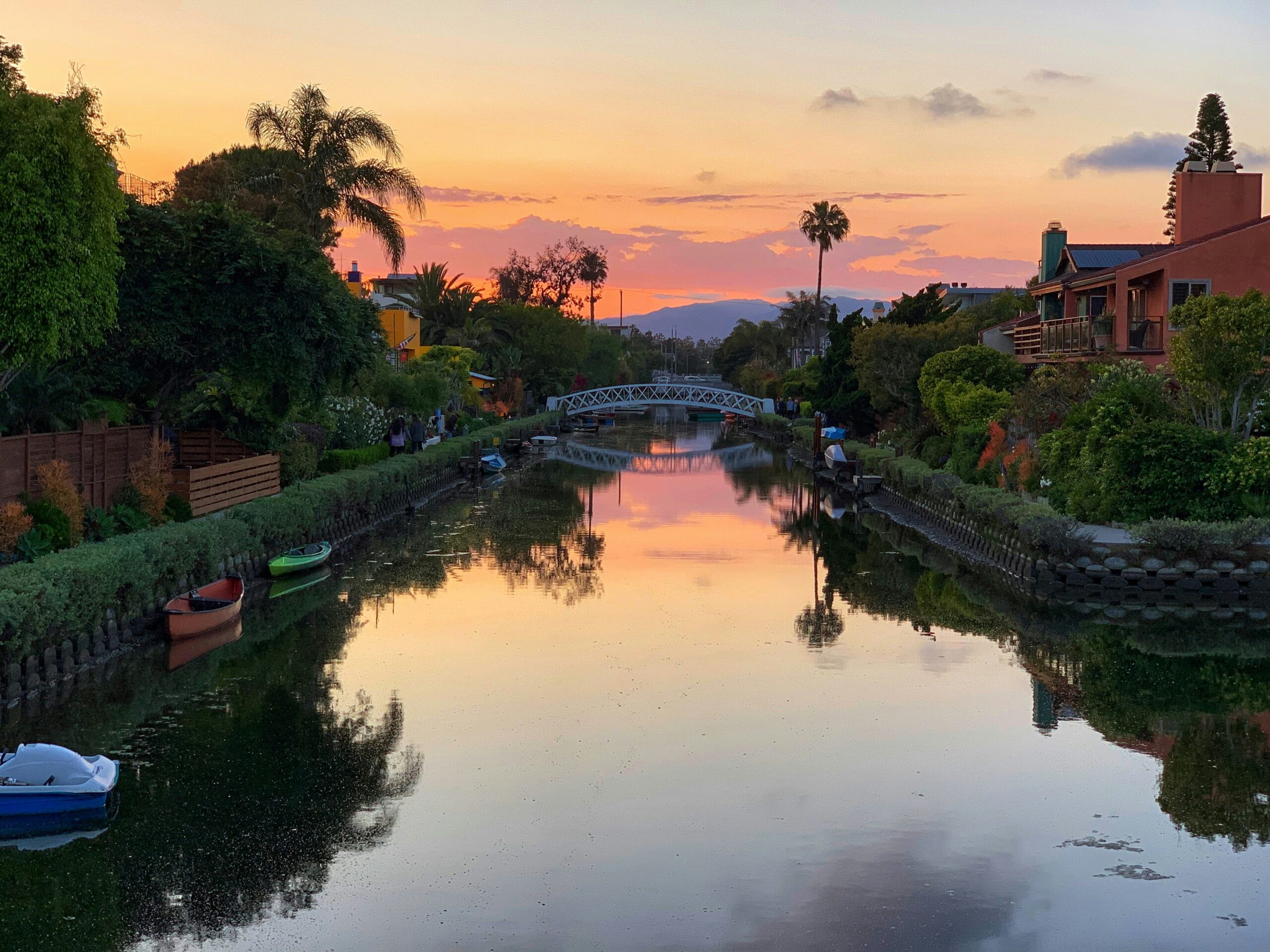 The Venice Canals at sunset, the best time to visit
